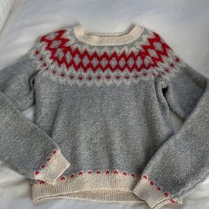 Cat & Jack Gray Sweater with Red Pattern